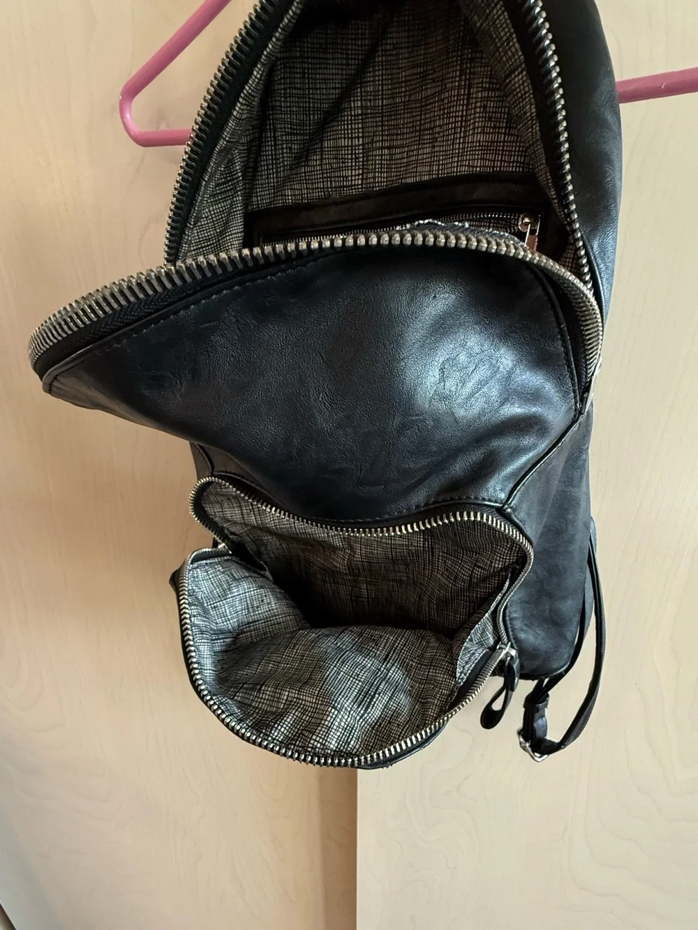Black Leather Backpack